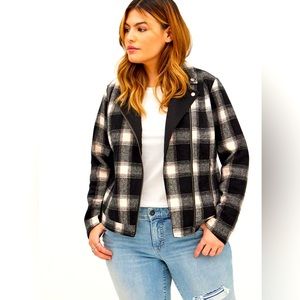 3X Torrid Plaid Moto Jacket